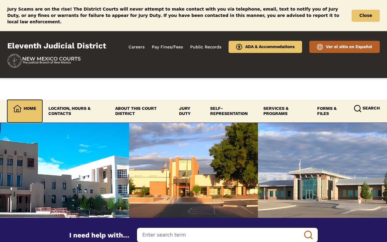 Farmington residents directory Eleventh Judicial District Court contact page
