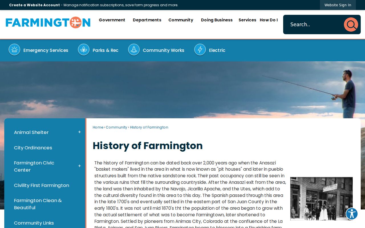 Farmington residents directory city history context