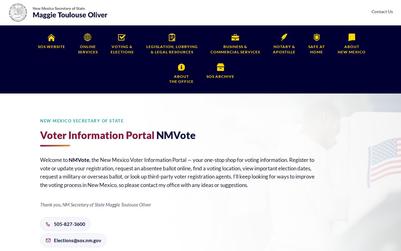 Farmington resident lookup NMVote self-service portal