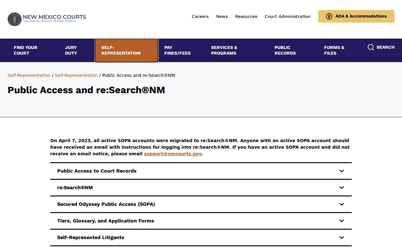 Farmington resident lookup New Mexico judiciary public-access guidance