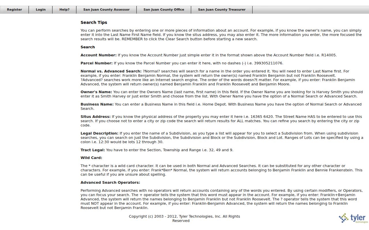 Farmington street directory EagleWeb structured address search help